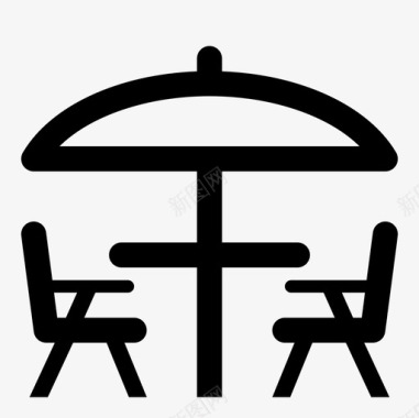 露台伞遮阳伞图标图标