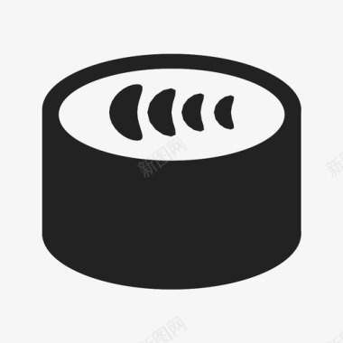 寿司卷亚洲圆柱形图标图标