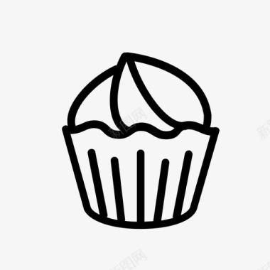 纸杯蛋糕面包屑糖霜图标图标