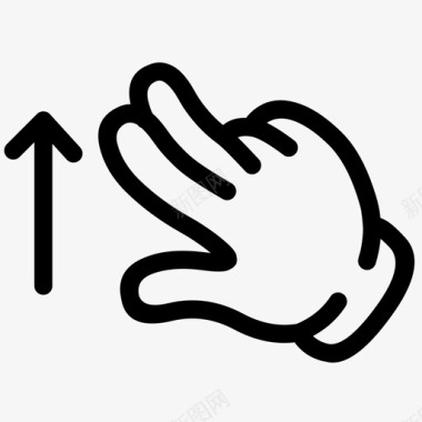 手套两个手指向上滑动触摸屏向上滑动图标图标