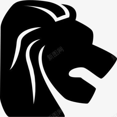 狮子座十二宫狮子头的象征从侧面看标志图标图标