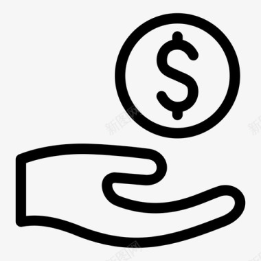 捐助美元捐赠货币捐赠图标图标