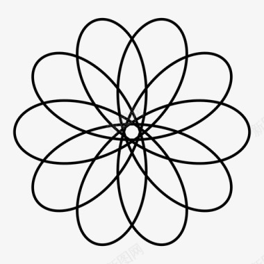 花朵螺旋形对称图案图标图标