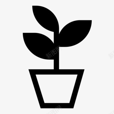 盆栽植物盆栽种植园图标图标