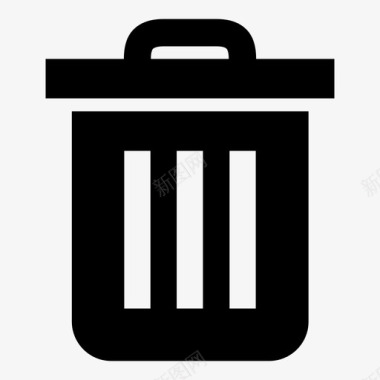 垃圾桶垃圾桶关闭容器图标图标