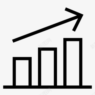 上升箭头图表上升趋势股票市场数学图标图标