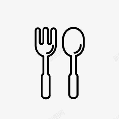联通无线叉子和勺子餐具勺子和叉子图标图标