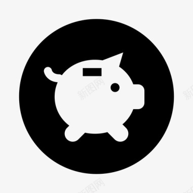 脉冲小猪银行流储蓄图标图标