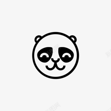 熊猫圆的懒的图标图标
