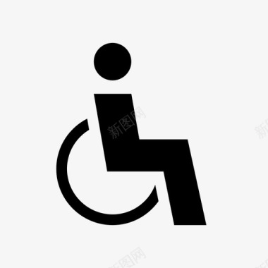 爱心残疾人轮椅天才图标图标