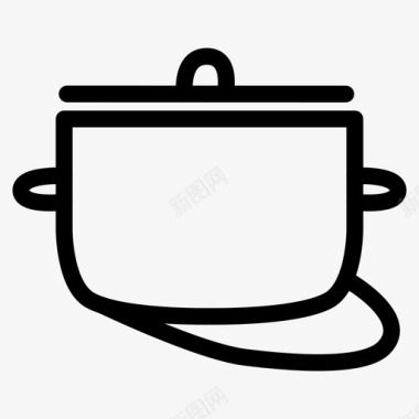 平底锅锅烹饪烹饪容器图标图标