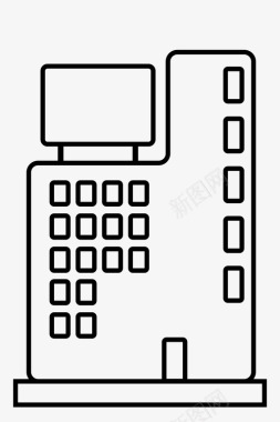 高层玻璃建筑酒店悸动浪涌图标图标