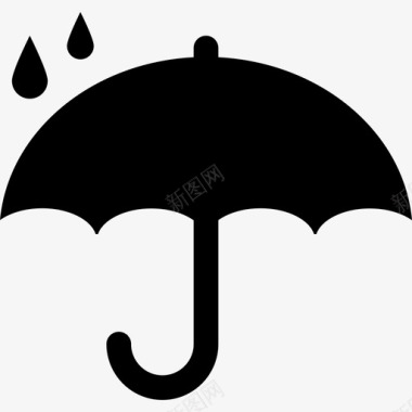 雨滴下雨伞轮廓的保护标志标志物流配送图标图标