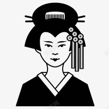 艺妓日本传统图标图标