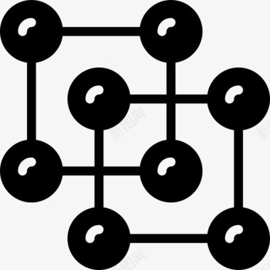 香槟色晶体分子科学研究图标图标