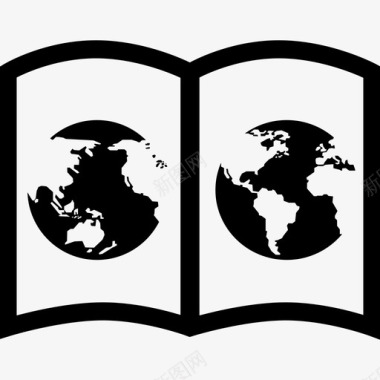 书页上的地球符号教育地球图标图标