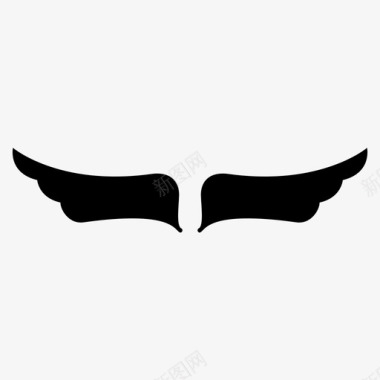 飞翔的和平鸽翅膀黑便士展开翅膀图标图标