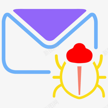 爆发感染邮件垃圾邮件智能手机图标图标
