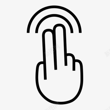 两指双击触摸手势最新技术图标图标