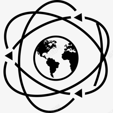 原子中的地球符号形状地球图标图标