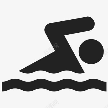 游泳的河马游泳运动员仰泳蛙泳图标图标