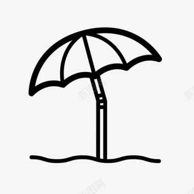 沙滩伞夏日放松图标图标