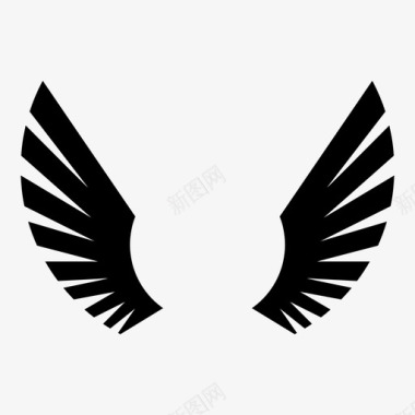 大徽章翅膀天使鸟图标图标