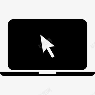 笔记本电脑黑屏上的鼠标指针箭头电脑经院哲学图标图标