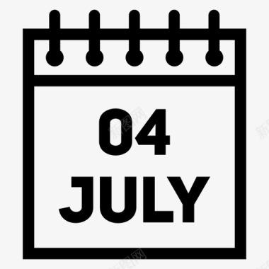 日历7月4日独立日图标图标