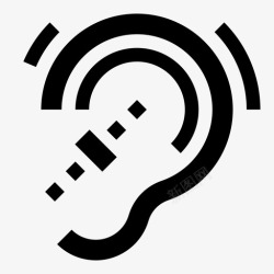 减弱听力损失闭路字幕聋图标高清图片