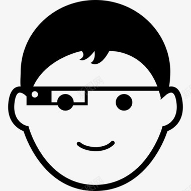 带着谷歌眼镜电脑谷歌眼镜的男孩脸图标图标