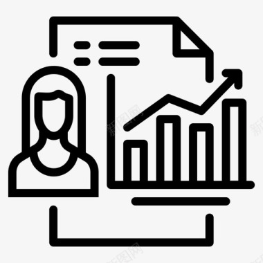 购物信息图表员工报告分析增长图标图标