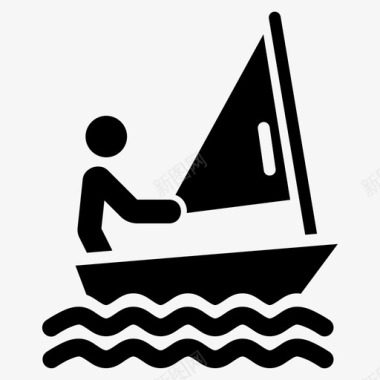帆船残奥会水上运动会图标图标