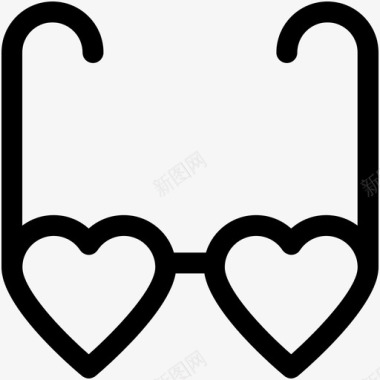 心形眼镜墨镜爱情图标图标