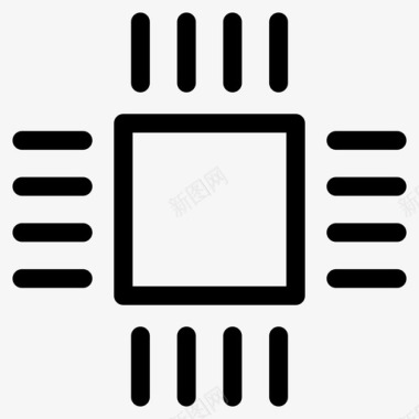 芯片集成电路芯片微芯片图标图标