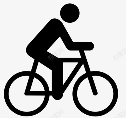移动骑自行车骑车移动图标图标