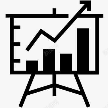 企业展板矢量统计商业图表图标图标