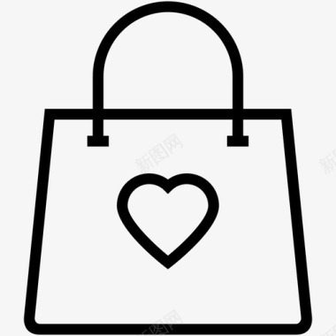 购物袋心形标志特价商品图标图标