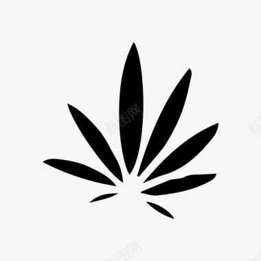 叶大麻叶毒品大麻图标图标