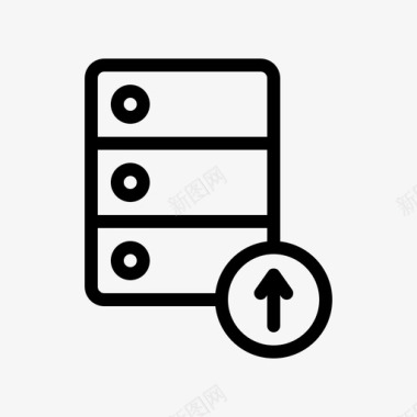 简单字体上载数据服务器图标图标