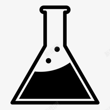 矢量药品锥形瓶瓶子化学图标图标