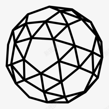 钝头十二面体阿基米德固体几何学图标图标