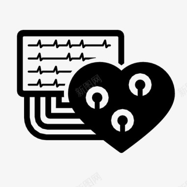 心电图心血管心脏图标图标