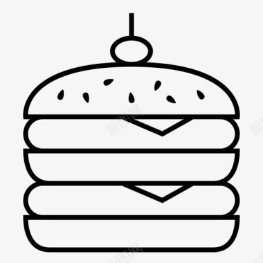 双层芝士汉堡烧烤面包图标图标