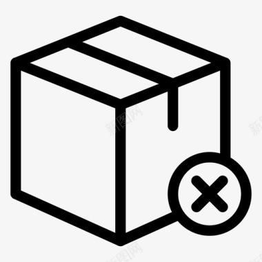 送货箱拆包箱盒图标图标