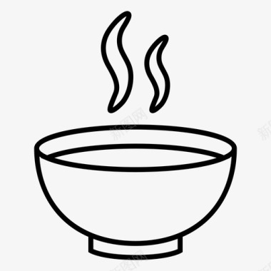 汤碗鱼汤热的图标图标