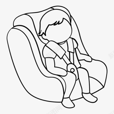 汽车座椅婴儿安全带图标图标