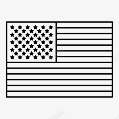 矢量条纹背景美国国旗美国星星图标图标