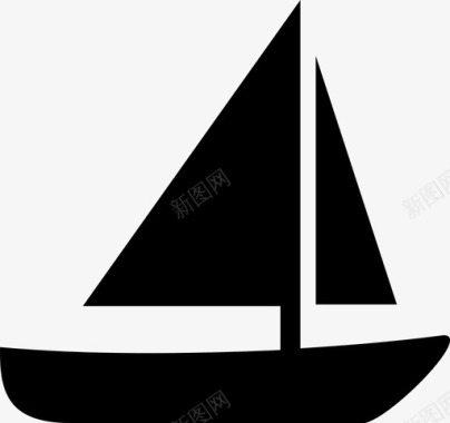 帆船自由孤立图标图标