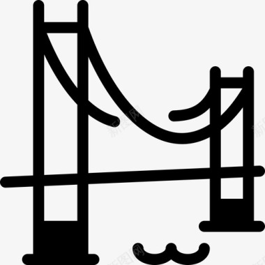 金门大桥建筑施工图标图标